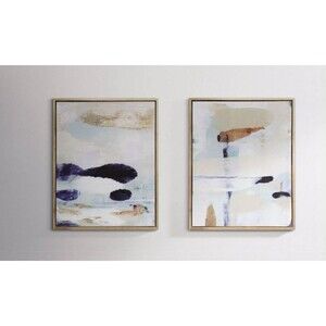 Project 62 Abstract Diptych Wall Art Canvas Set of 2 24x30 Beige